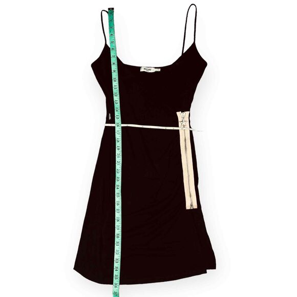 Moschino Jeans Mini Dress Black Logo Zip Side Size 8 fits Medium and Small - Picture 10 of 10